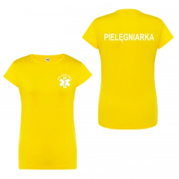 T-shirt -  pielęgniarka koszulka medyczna damska żółta